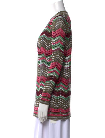 M Missoni Striped Open Front Sweater