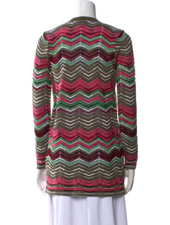 M Missoni Striped Open Front Sweater
