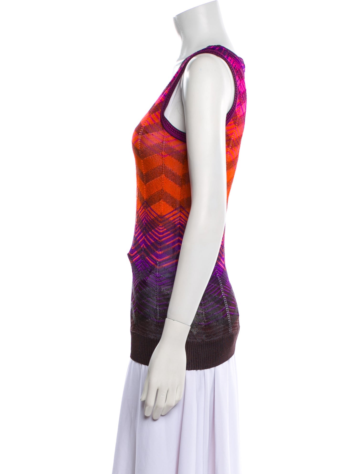 M Missoni Striped Scoop Neck Sweater