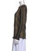 M Missoni Striped Bateau Neckline Blouse