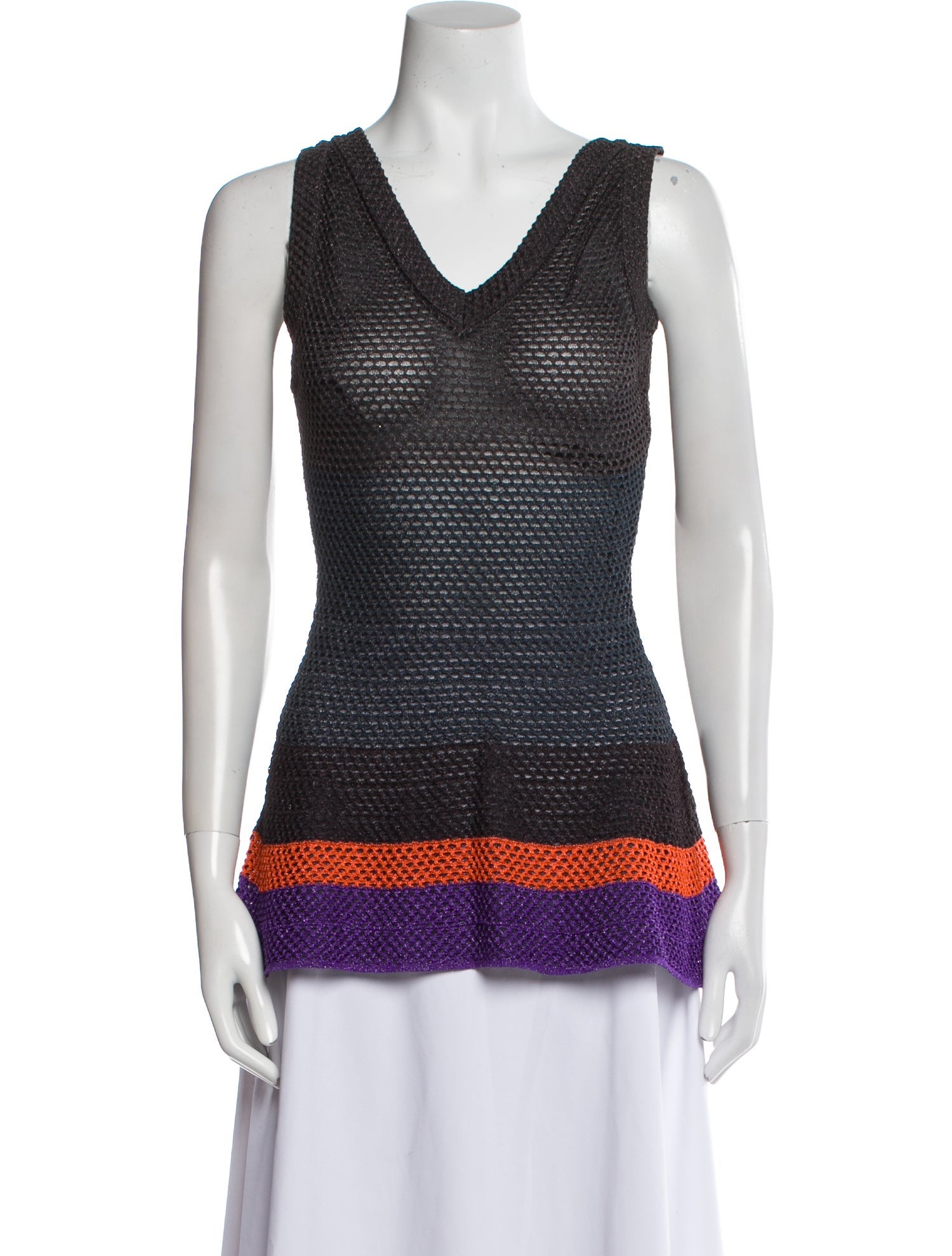 M Missoni Striped V-Neck Tunic