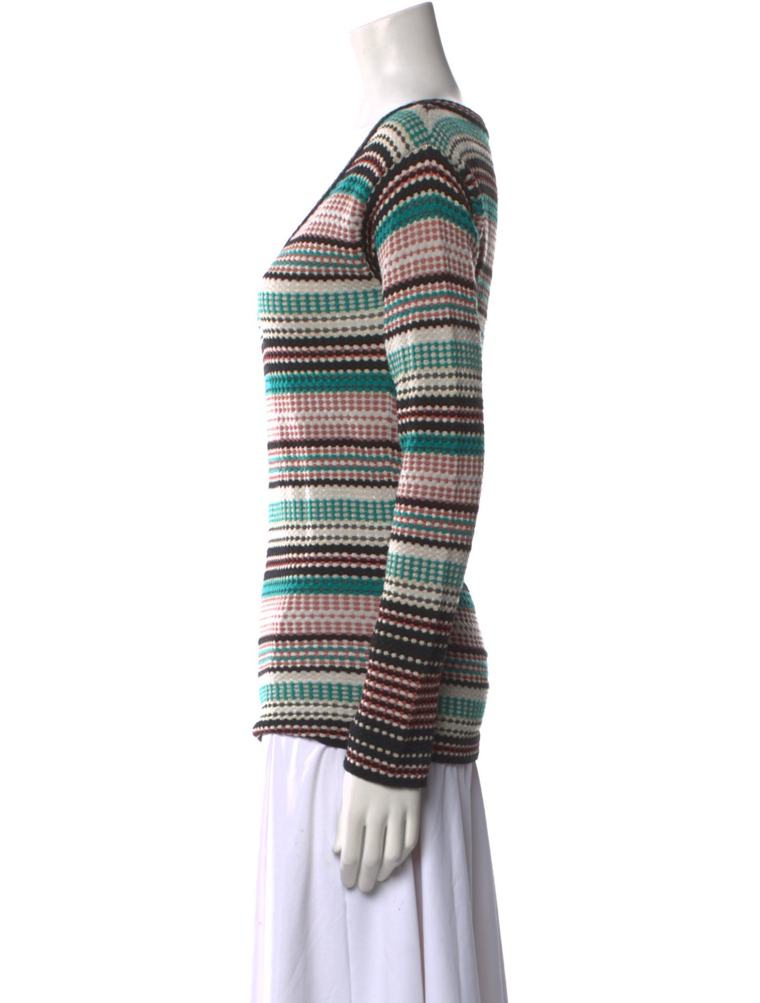 M Missoni Striped V-Neck Sweater