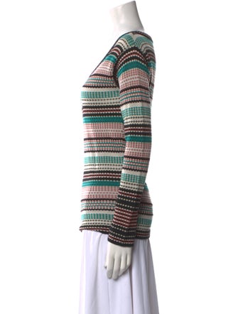 M Missoni Striped V-Neck Sweater