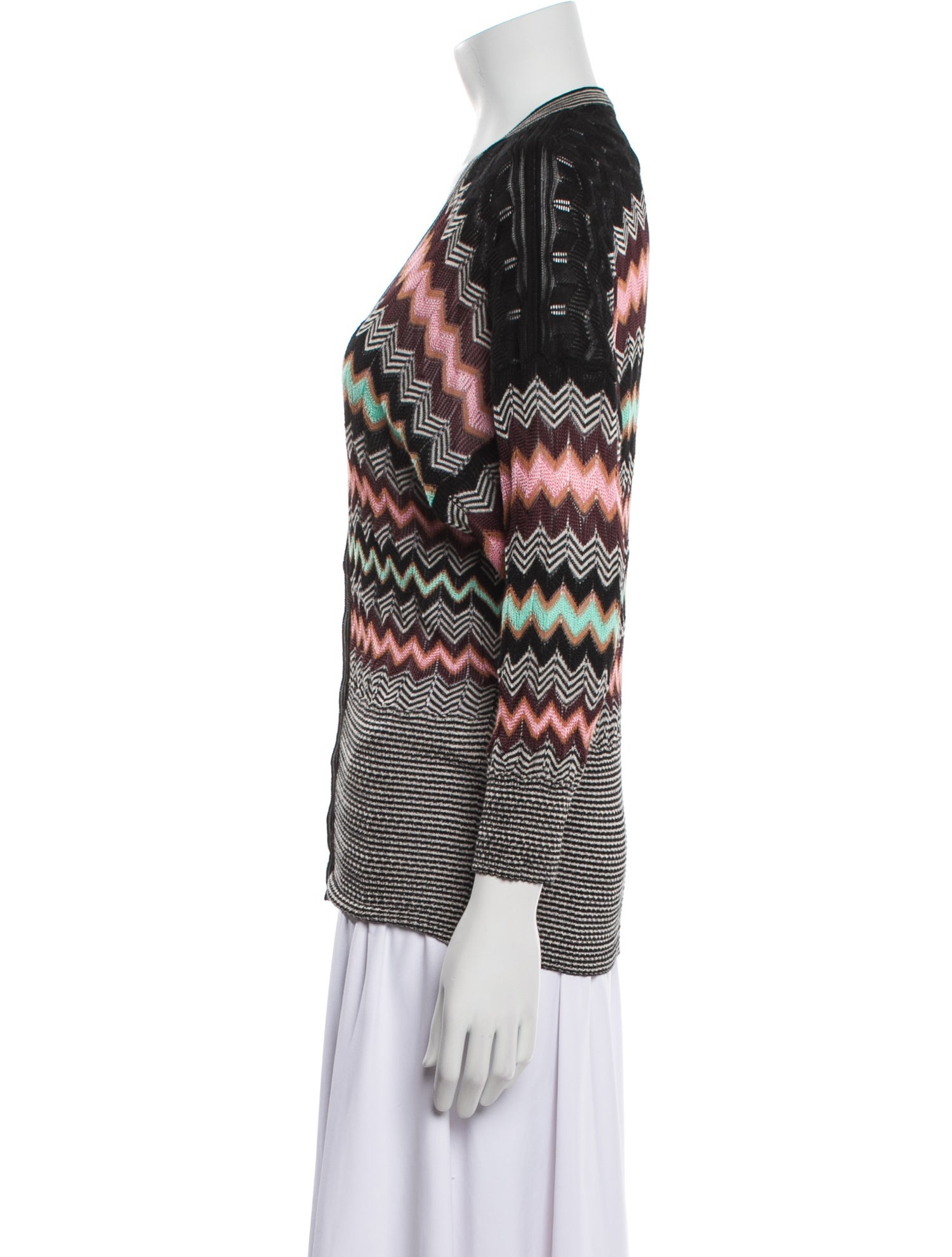 M Missoni Striped V-Neck Sweater