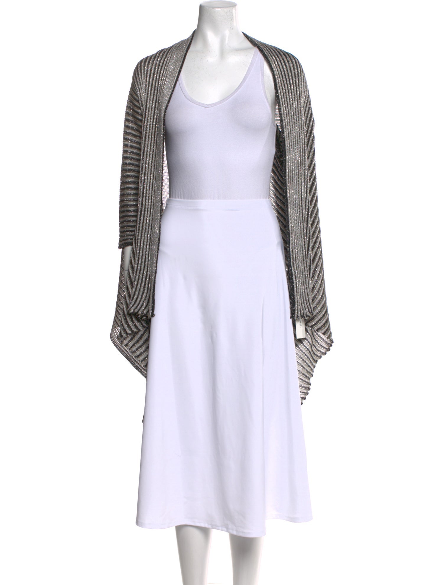 M Missoni Striped Open Front Sweater