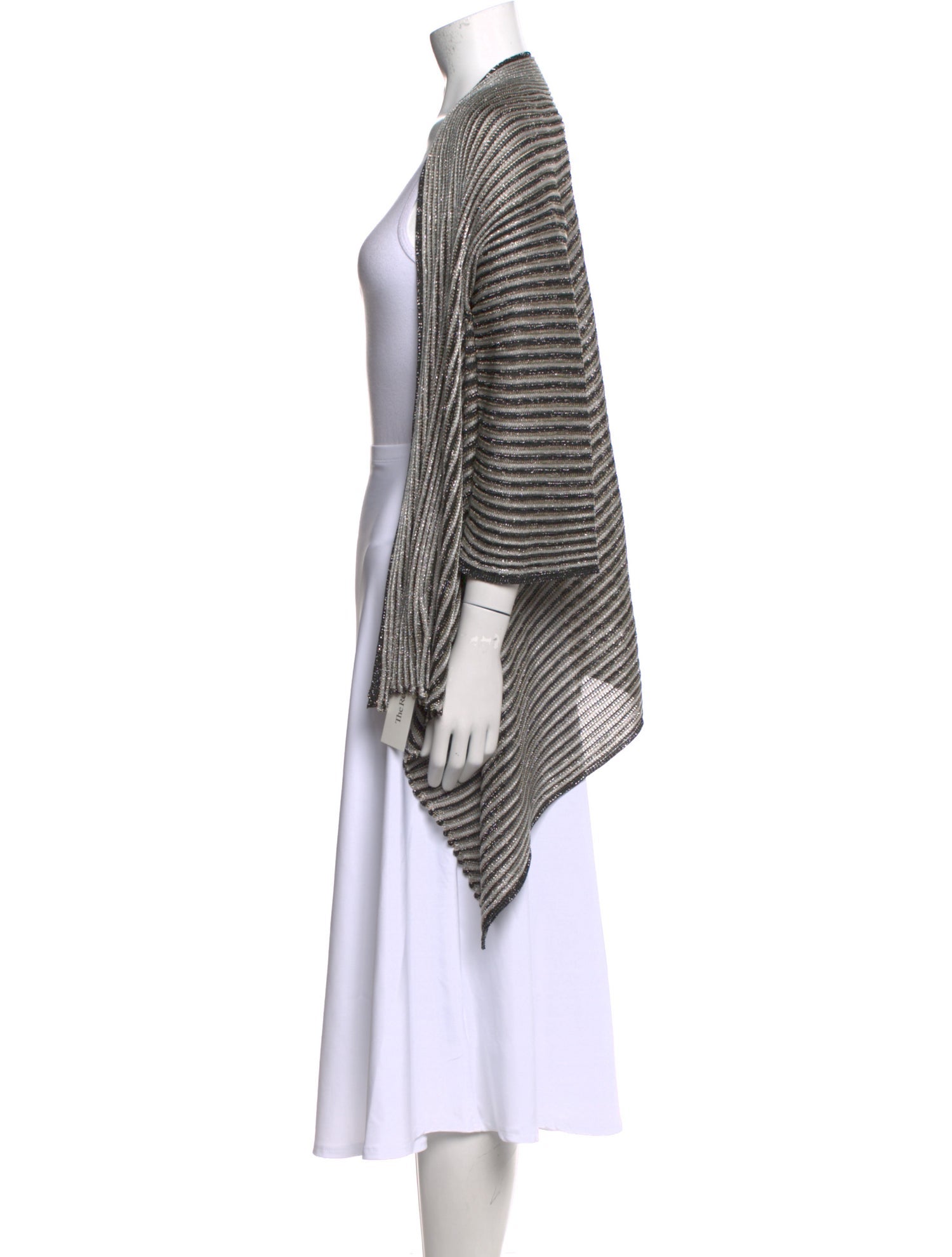 M Missoni Striped Open Front Sweater