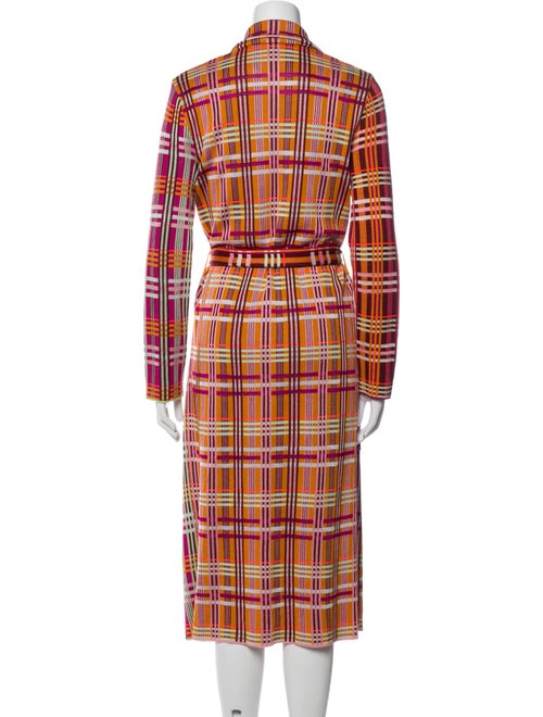 M Missoni Plaid Print Trench Coat