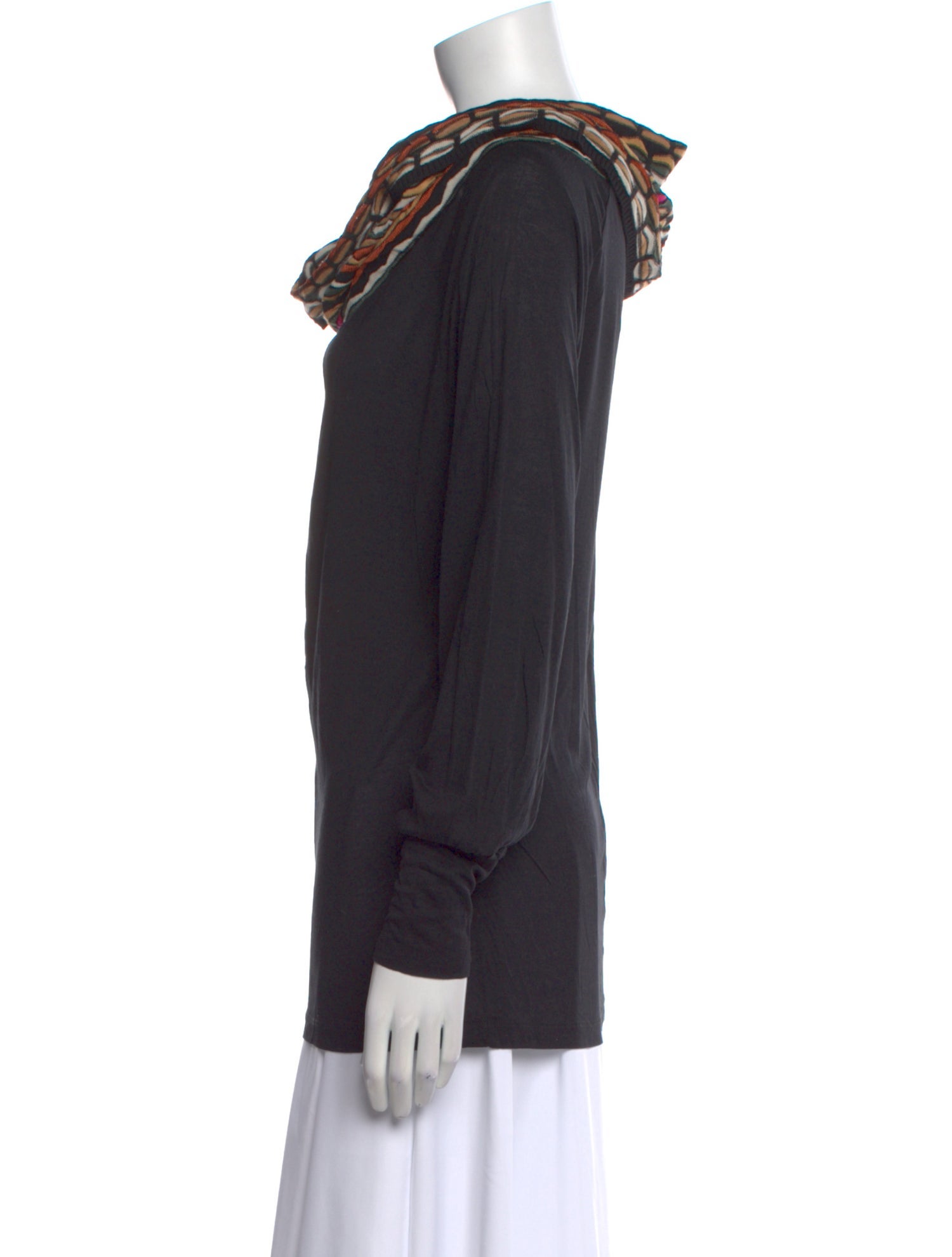 M Missoni Cowl Neck Long Sleeve Top