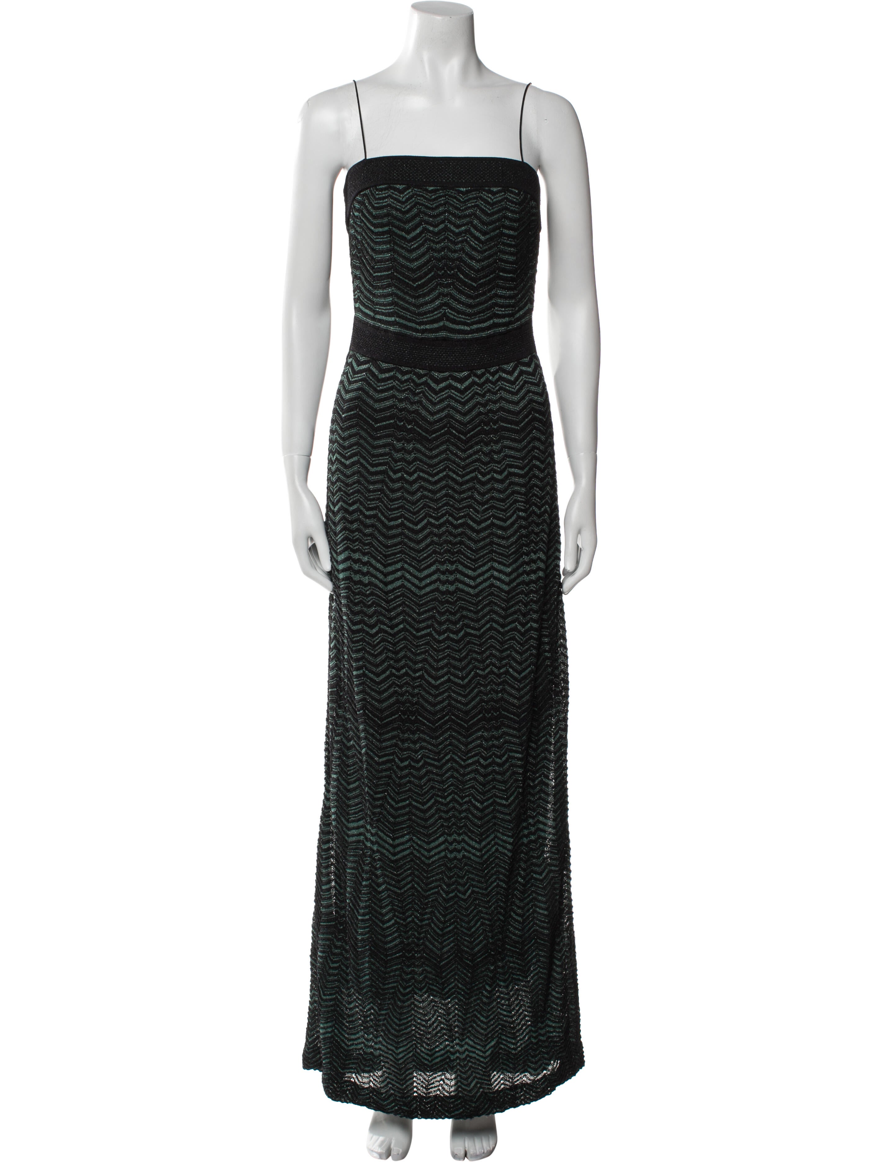 M Missoni Square Neckline Midi Length Dress