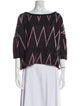 M Missoni Printed Bateau Neckline Blouse
