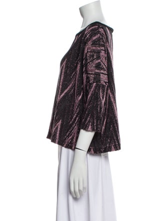 M Missoni Printed Bateau Neckline Blouse
