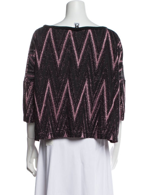 M Missoni Printed Bateau Neckline Blouse