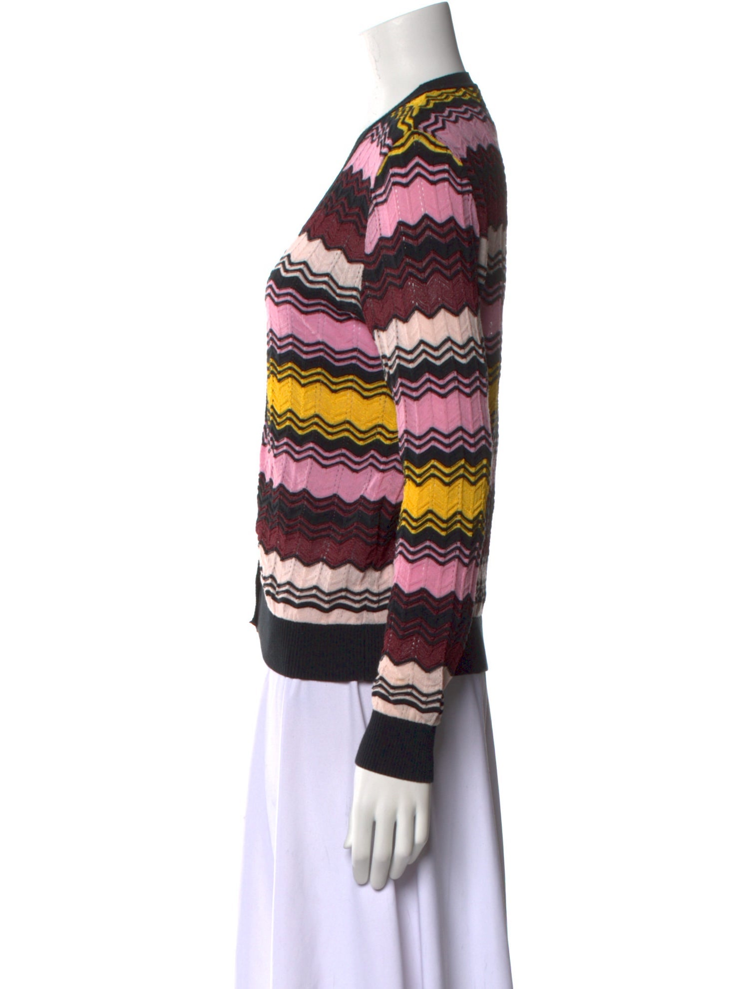 M Missoni Striped V-Neck Sweater