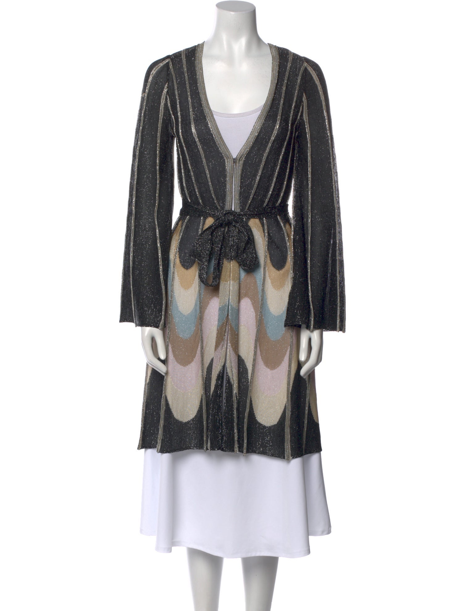 M Missoni Striped V-Neck Sweater