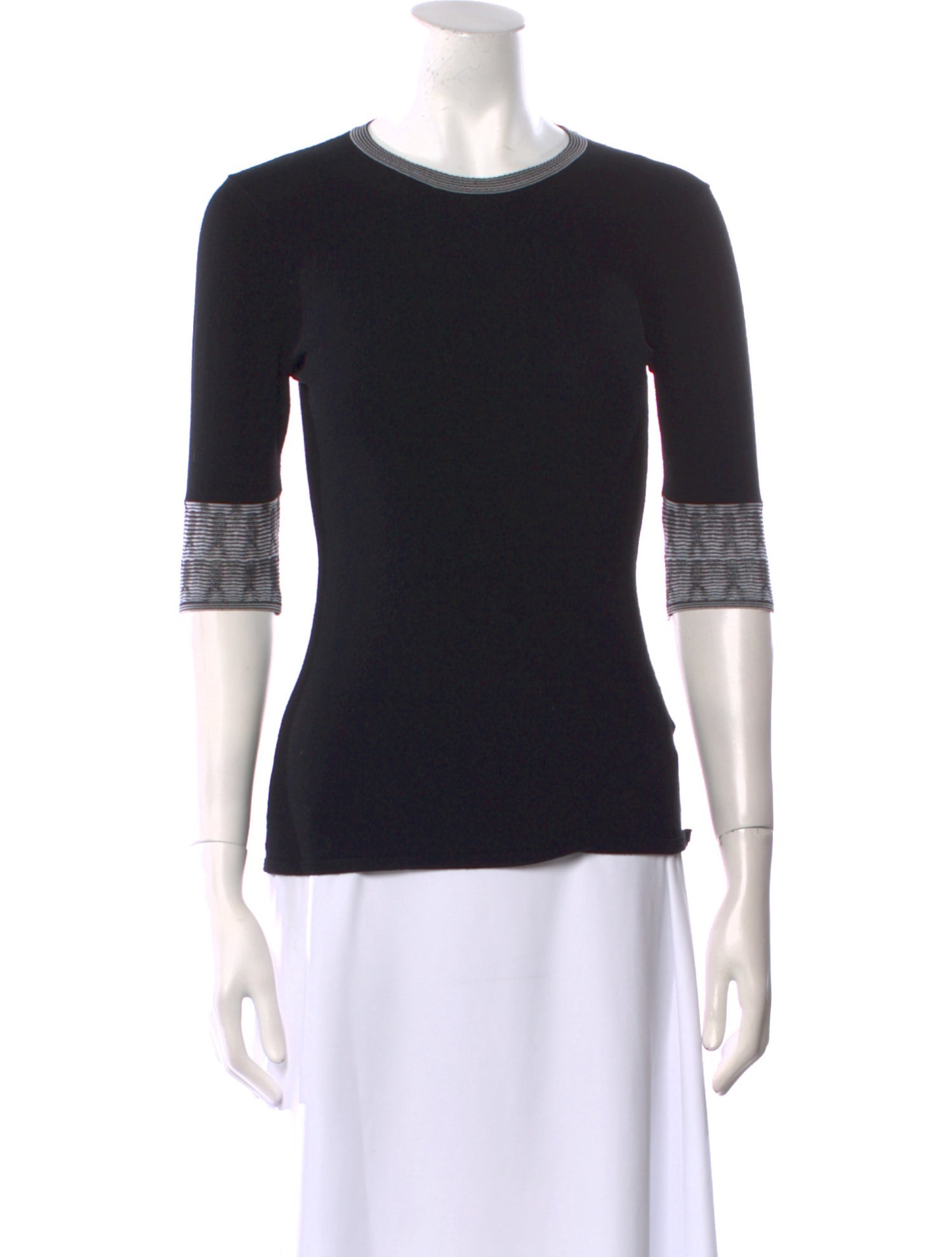 M Missoni Crew Neck Three-Quarter Sleeve T-Shirt