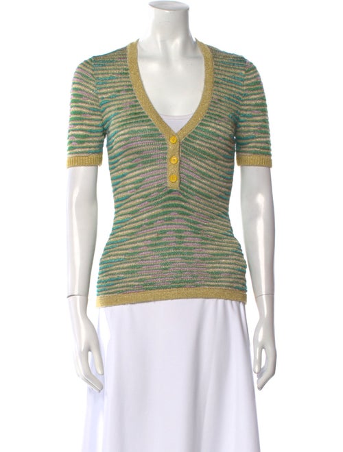 M Missoni Striped V-Neck Sweater