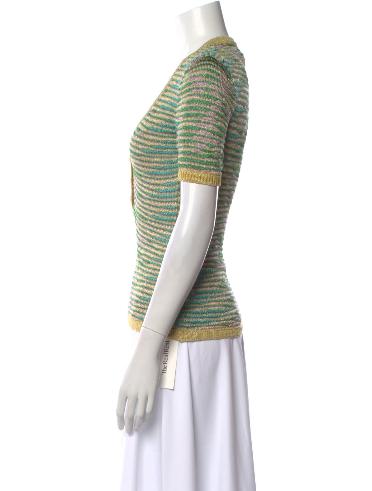 M Missoni Striped V-Neck Sweater