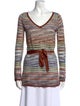 M Missoni Striped V-Neck Sweater