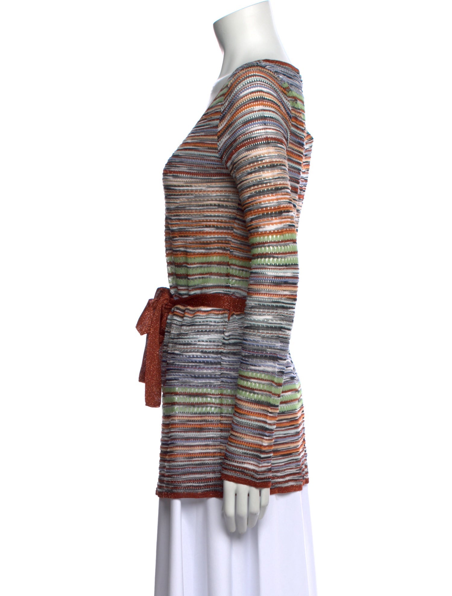 M Missoni Striped V-Neck Sweater