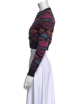 M Missoni Striped Crew Neck Sweater