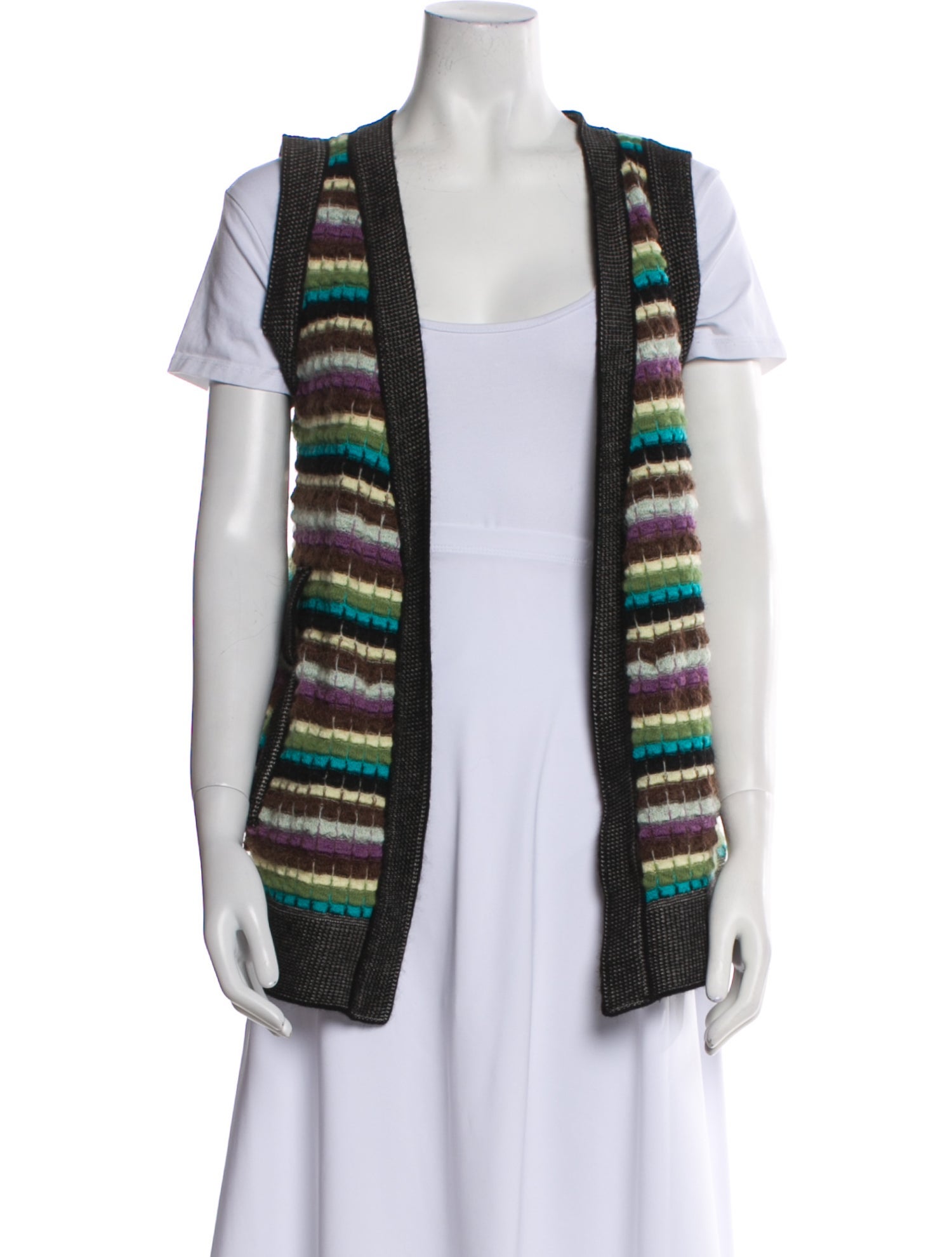 M Missoni Merino Wool Striped Vest