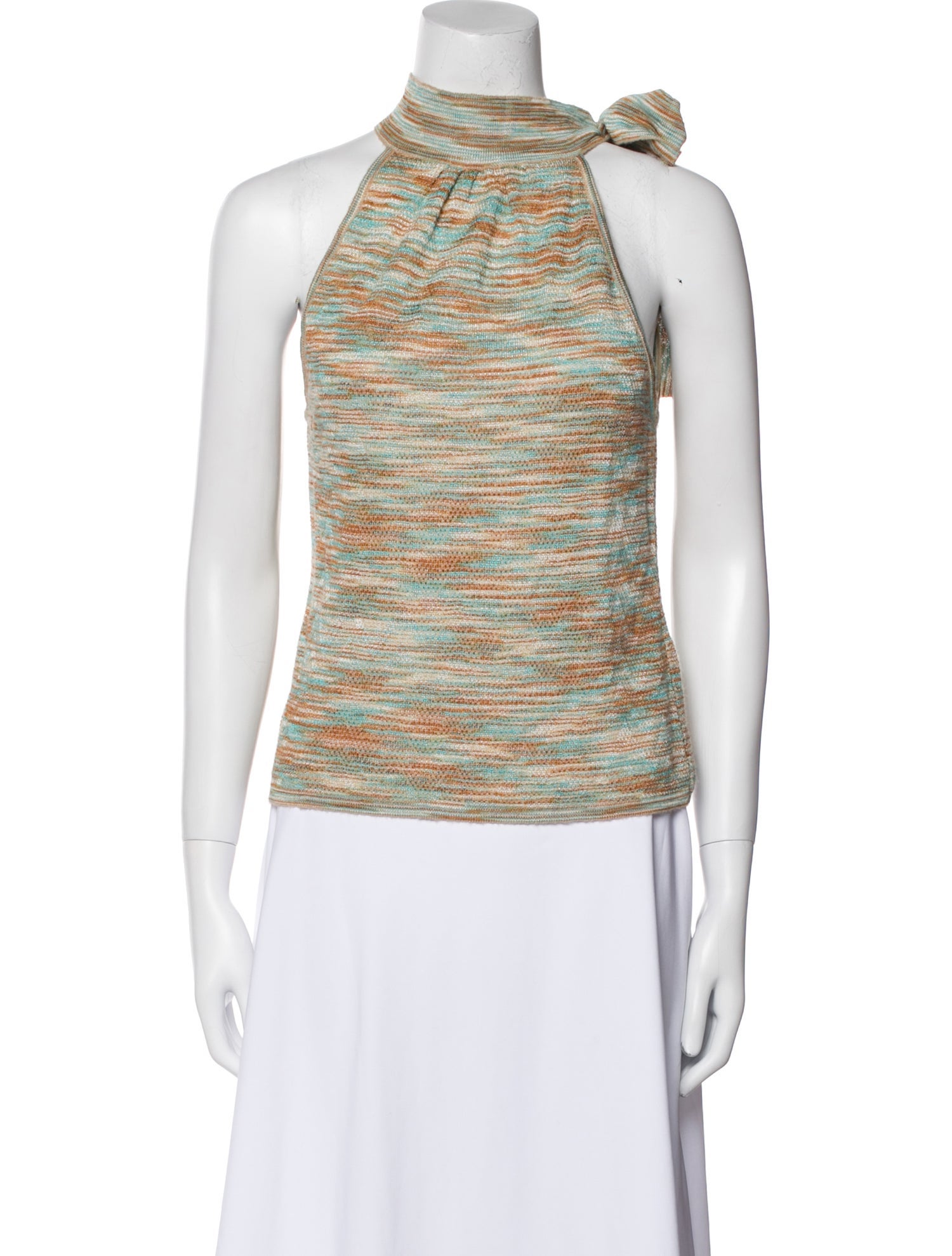 M Missoni Striped Mock Neck Top