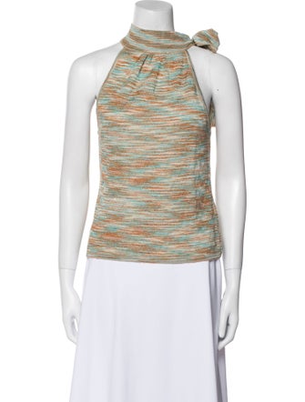 M Missoni Striped Mock Neck Top