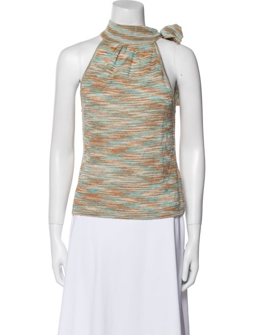 M Missoni Striped Mock Neck Top
