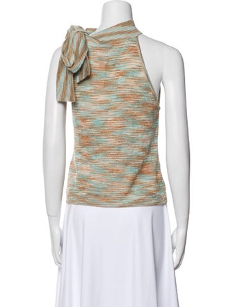 M Missoni Striped Mock Neck Top