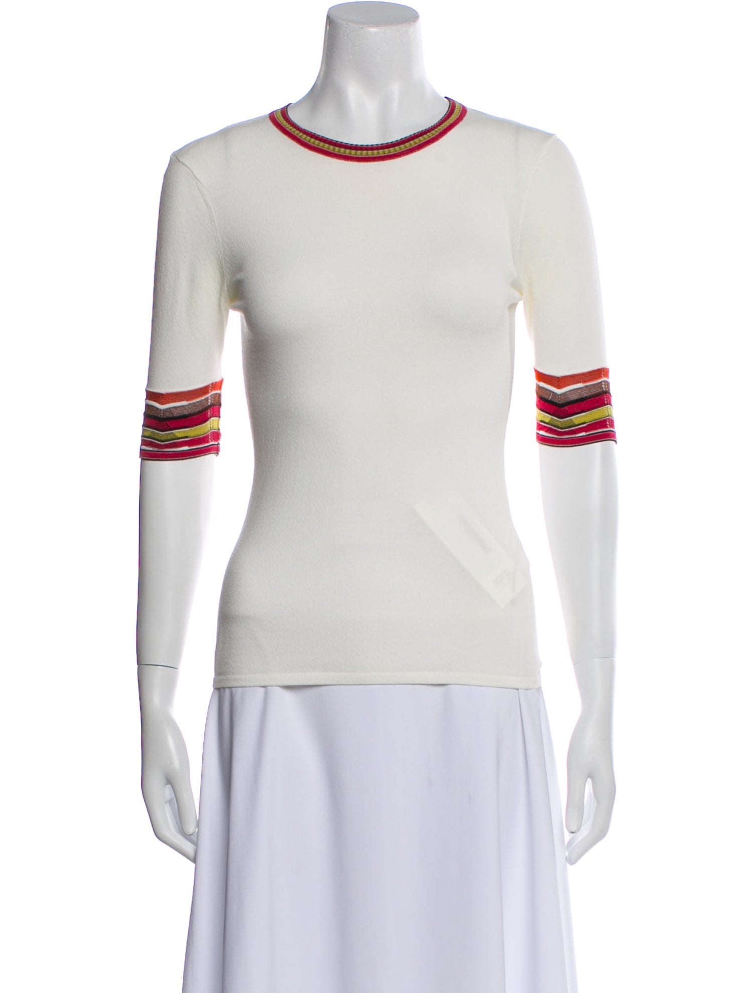 M Missoni Crew Neck Three-Quarter Sleeve T-Shirt