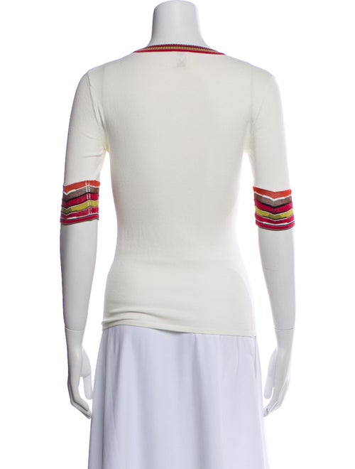 M Missoni Crew Neck Three-Quarter Sleeve T-Shirt