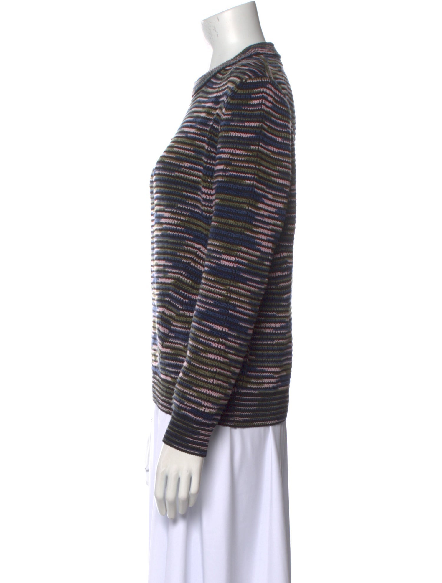 M Missoni Striped Crew Neck Sweater