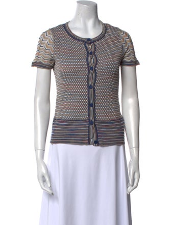 M Missoni Striped Crew Neck Top