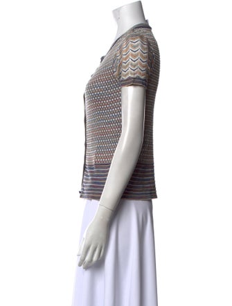 M Missoni Striped Crew Neck Top