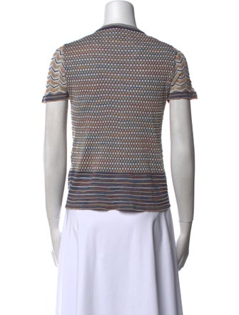 M Missoni Striped Crew Neck Top