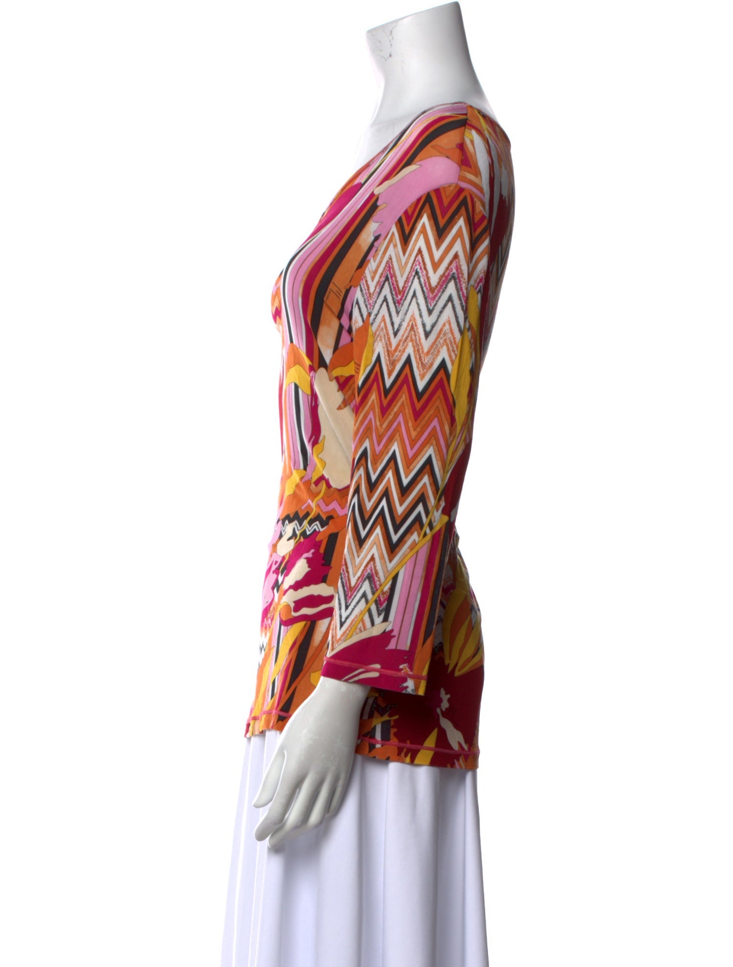 M Missoni Printed Scoop Neck Blouse