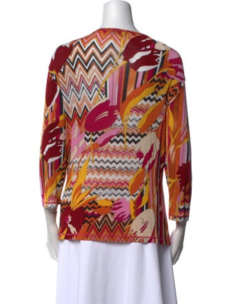 M Missoni Printed Scoop Neck Blouse