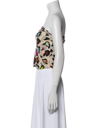 M Missoni Floral Print Strapless Crop Top