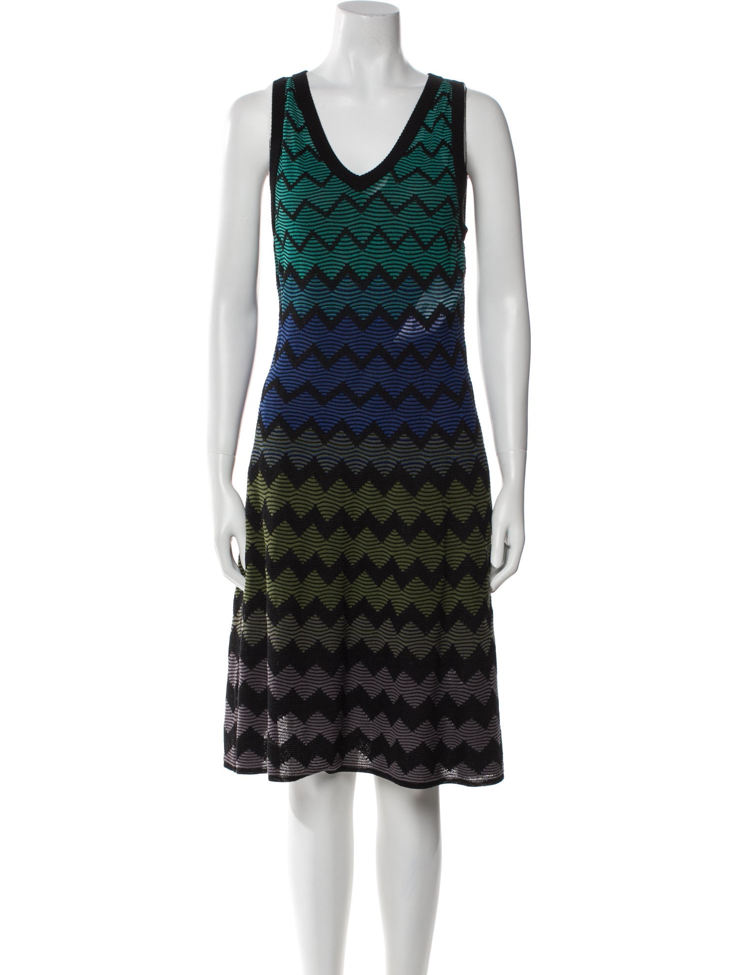 M Missoni Striped Knee-Length Dress