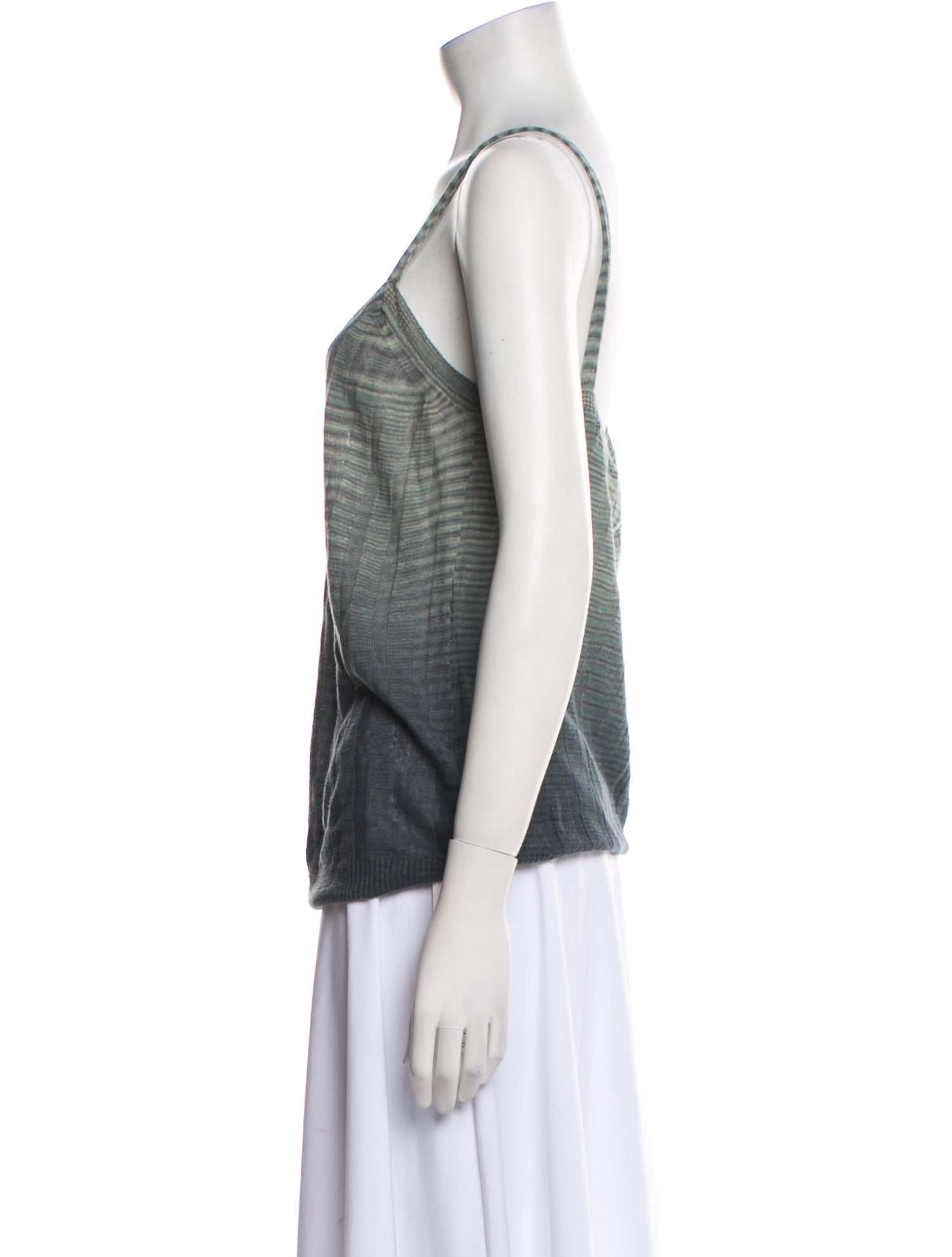 M Missoni Linen Scoop Neck Top