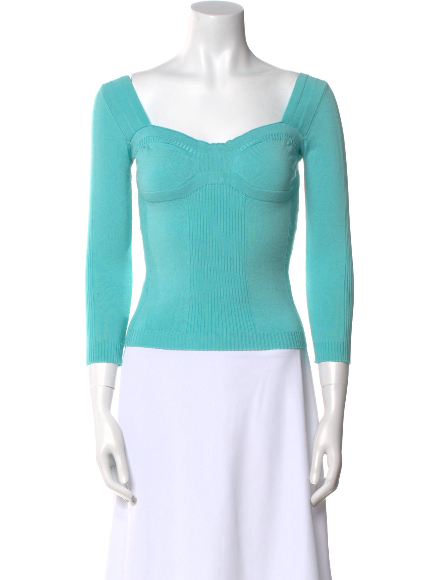 M Missoni Square Neckline Three-Quarter Sleeve Crop Top w/ Tags