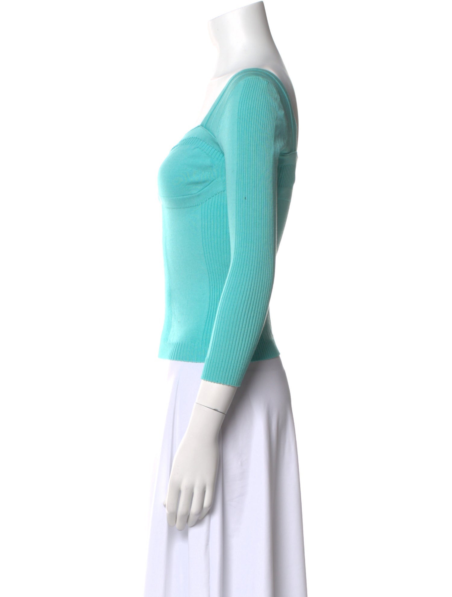 M Missoni Square Neckline Three-Quarter Sleeve Crop Top w/ Tags