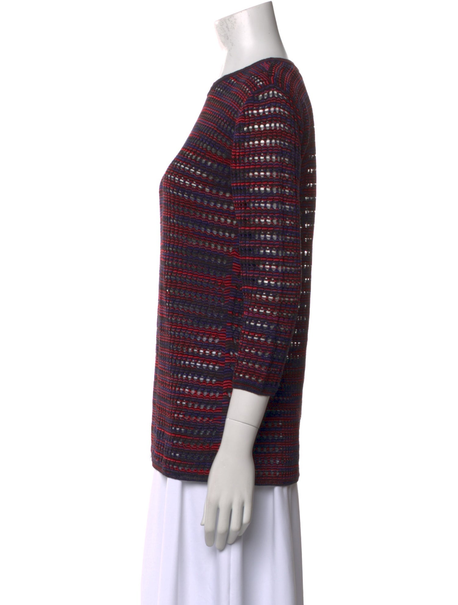 M Missoni Tweed Pattern Crew Neck Top