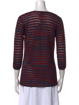 M Missoni Tweed Pattern Crew Neck Top
