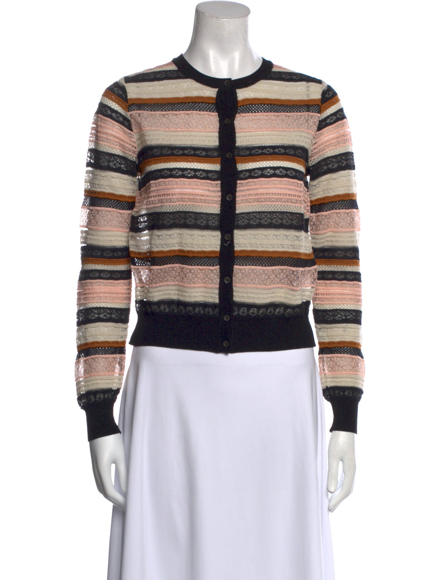 M Missoni Striped Crew Neck Sweater