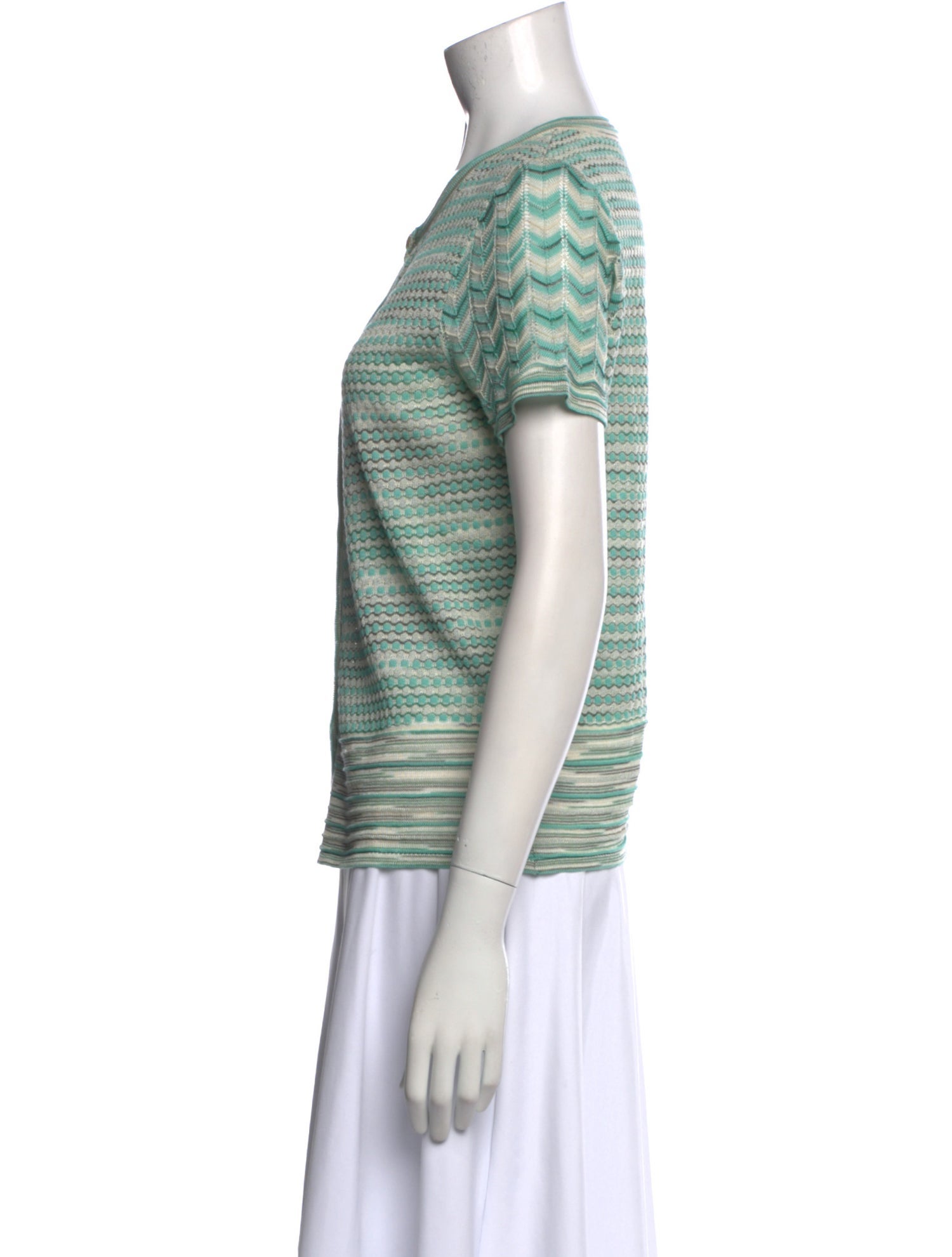 M Missoni Striped Crew Neck T-Shirt
