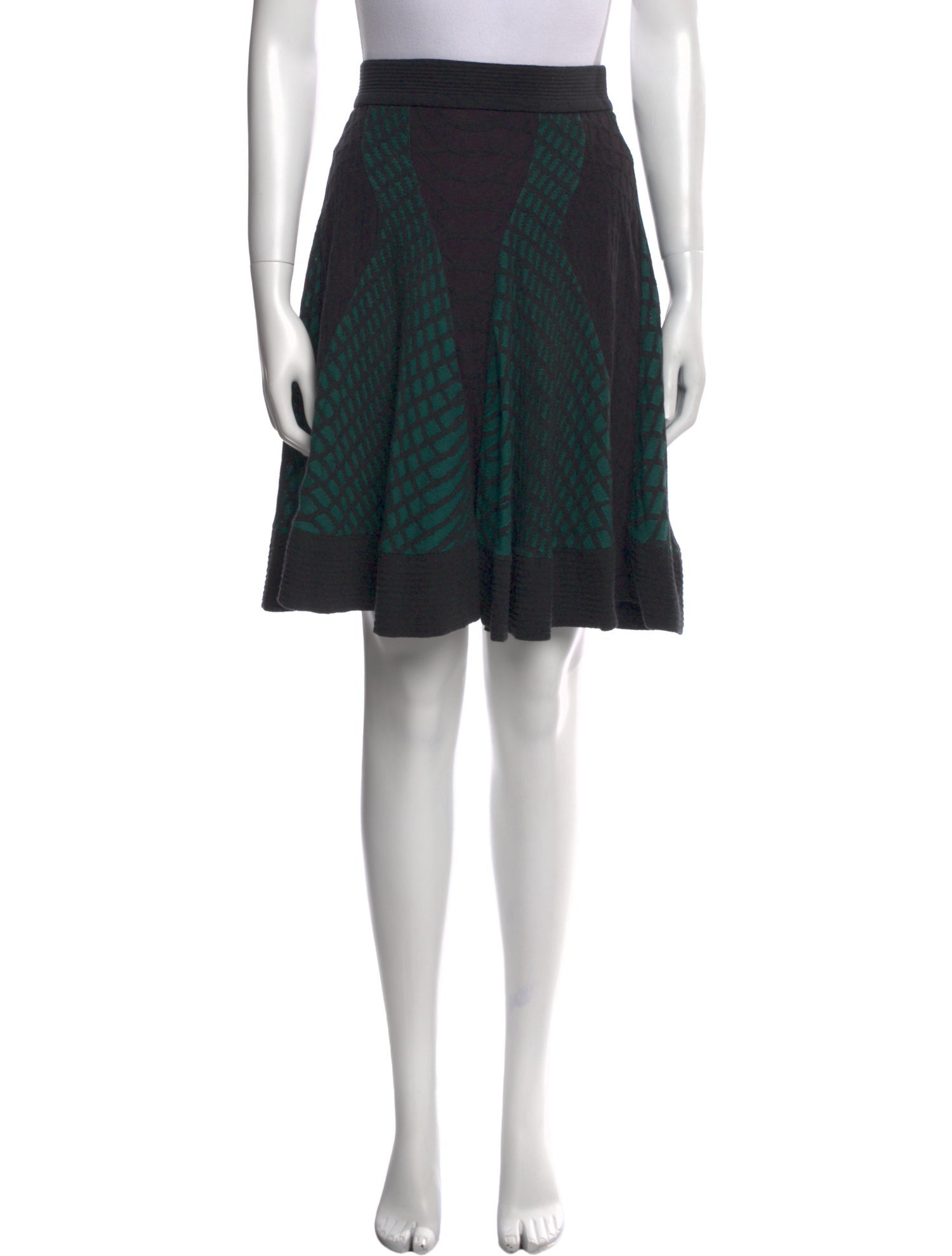 M Missoni Plaid Print Knee-Length Skirt