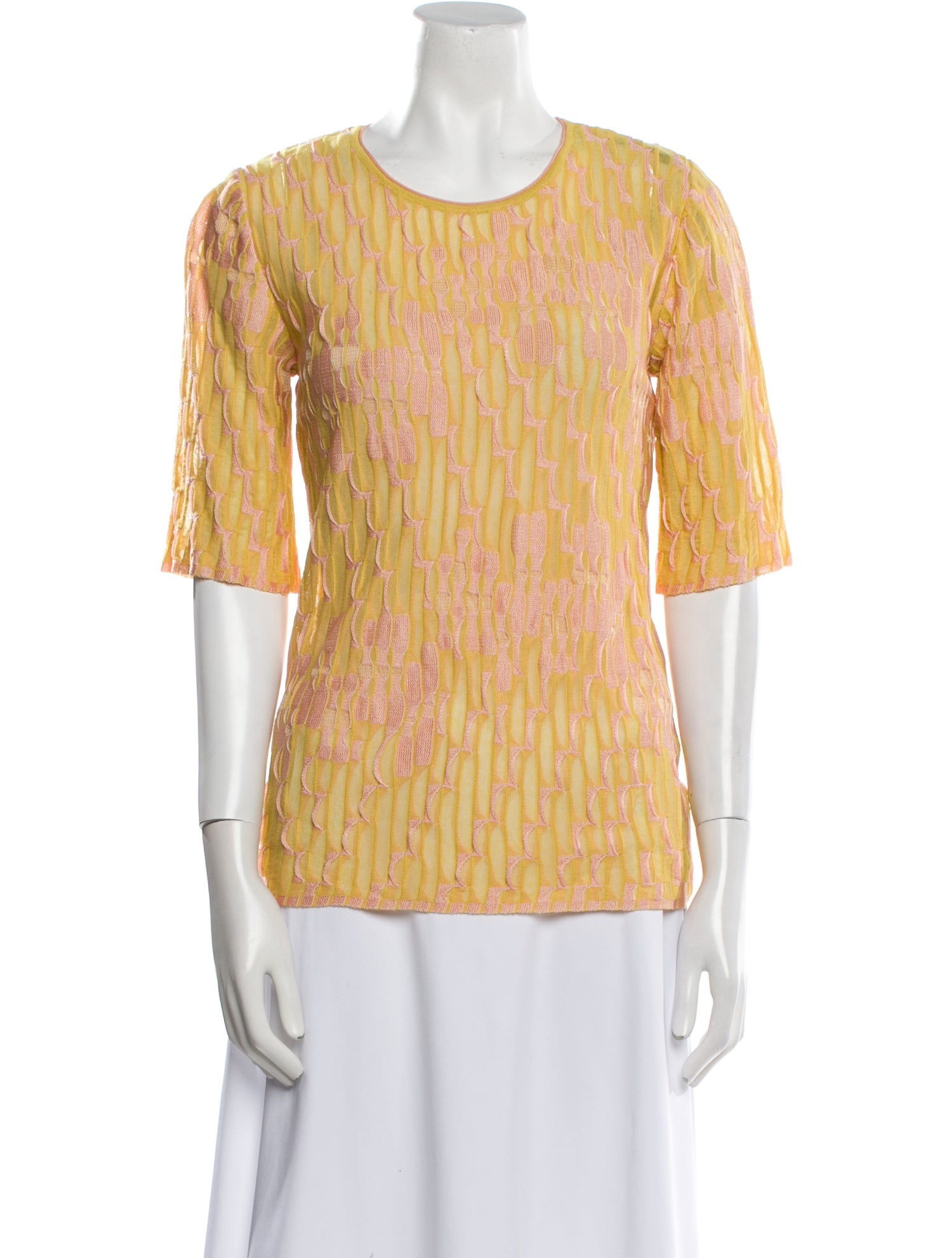 M Missoni Printed Crew Neck T-Shirt w/ Tags