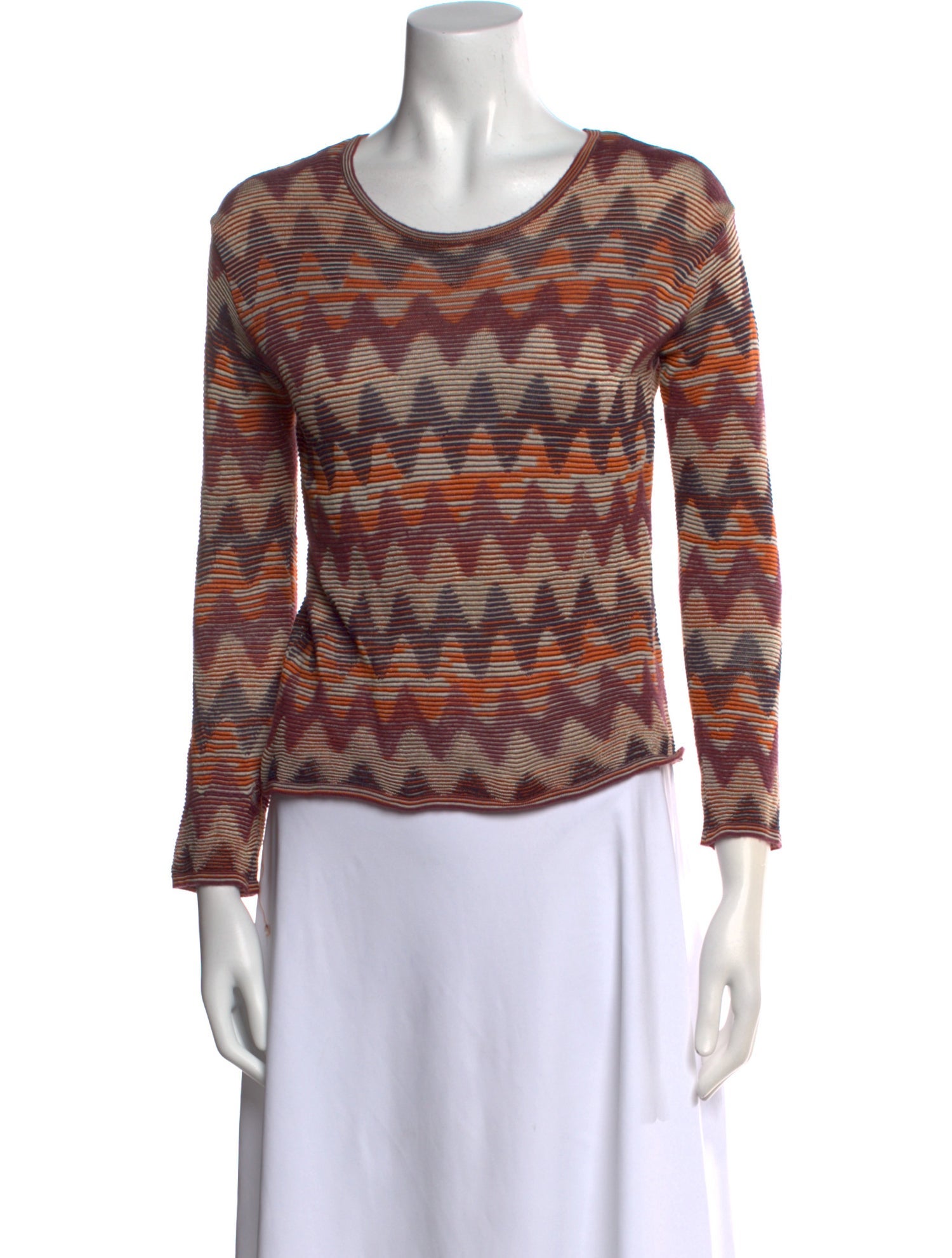 M Missoni Printed Scoop Neck Top