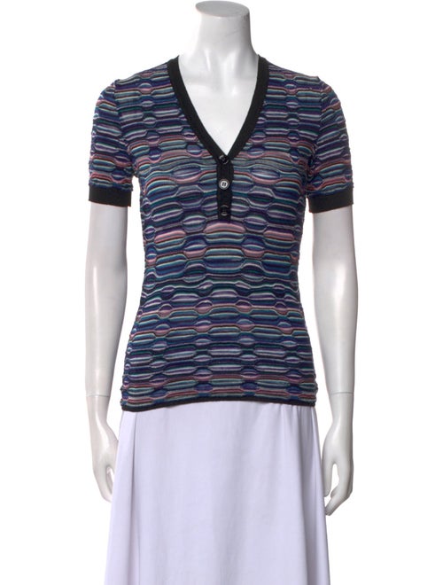 M Missoni Printed V-Neck Polo